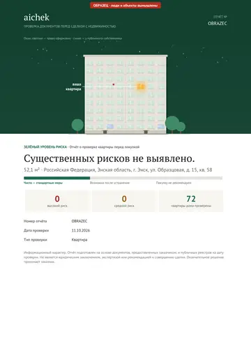 Обложка образца: Квартира без рисков
