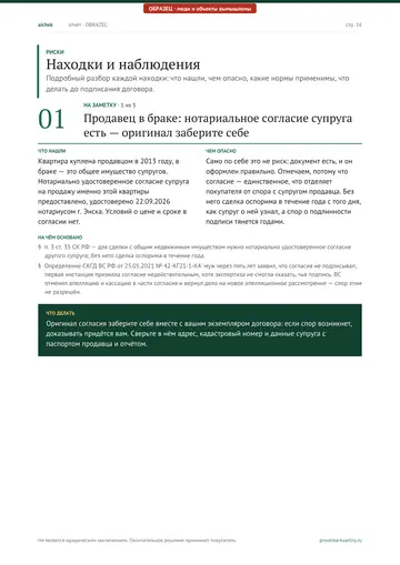 Страница 16 образца отчёта: Риски
