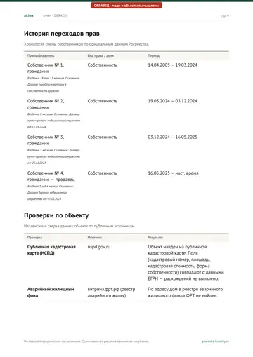 Страница 4 образца отчёта: Объект (продолжение)